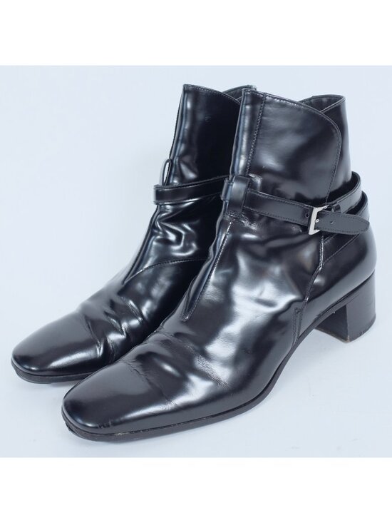 PRADA Man ankle boots high heel 7.5 US 8.5 patent leather black main image 9